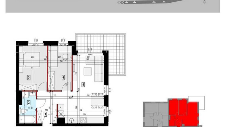 Rzut - Mieszkanie na sprzedaż 3 pokoje o powierzchni 51,95 m² - numer ZA1_5 w Osiedle Malarska etap IV