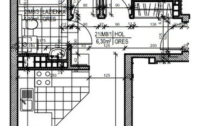 Rzut - Mieszkanie na sprzedaż 3 pokoje o powierzchni 51,84 m² - numer 8 w Staroniwskie Sady etap II