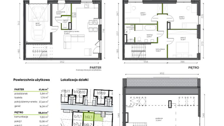Rzut - Dom na sprzedaż 5 pokoi o powierzchni 157,99 m² - numer b6.L1 w Ogrody Wojszyce
