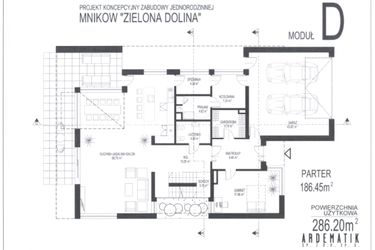Rzut - Dom na sprzedaż 6 pokoi o powierzchni 278,54 m² - numer D - 245 w Mników Zielona Dolina