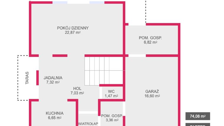 Rzut - Dom na sprzedaż 5 pokoi o powierzchni 124,16 m² - numer C16 w Parkowe Wzgórze Czeladź