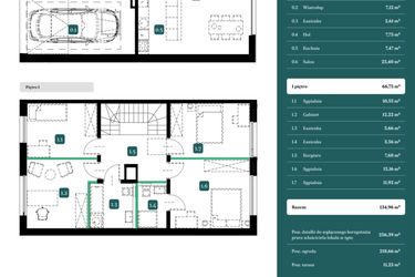 Rzut - Dom na sprzedaż 5 pokoi o powierzchni 134,96 m² - numer 4A w Spokojny Wilanów
