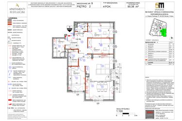 Rzut - Mieszkanie na sprzedaż 4 pokoje o powierzchni 87,12 m² - numer 9 w Apartamenty Pustułeczki