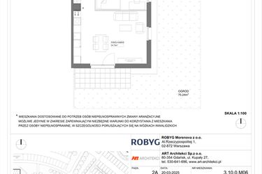 Rzut - Mieszkanie na sprzedaż 1 pokój o powierzchni 29,9 m² - numer 3.10.0M06 w Szumilas etap III
