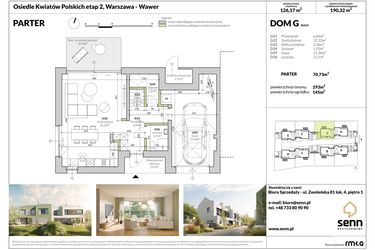 Rzut - Dom na sprzedaż 5 pokoi o powierzchni 126,17 m² - numer G w Osiedle Kwiatów Polskich etap 2