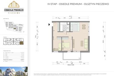 Rzut - Mieszkanie na sprzedaż 3 pokoje o powierzchni 64,88 m² - numer B1.8 w Osiedle Premium etap IV