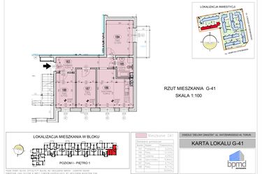 Rzut - Mieszkanie na sprzedaż 4 pokoje o powierzchni 59,69 m² - numer G-41 w Zielony Zakątek - bud. G