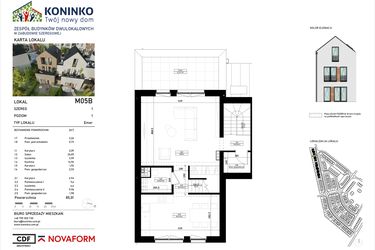 Rzut - Mieszkanie na sprzedaż 4 pokoje o powierzchni 85,01 m² - numer 5.B w Osiedle Koninko