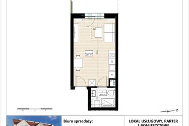 Rzut - Mieszkanie na sprzedaż 1 pokój o powierzchni 24,05 m² - numer B4/0/12 w MONTANO lokale inwestycyjne