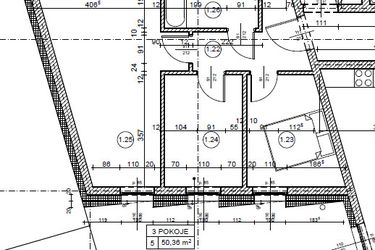 Rzut - Mieszkanie na sprzedaż 3 pokoje o powierzchni 50,37 m² - numer 20.5 w Osiedle Wyszyńskiego
