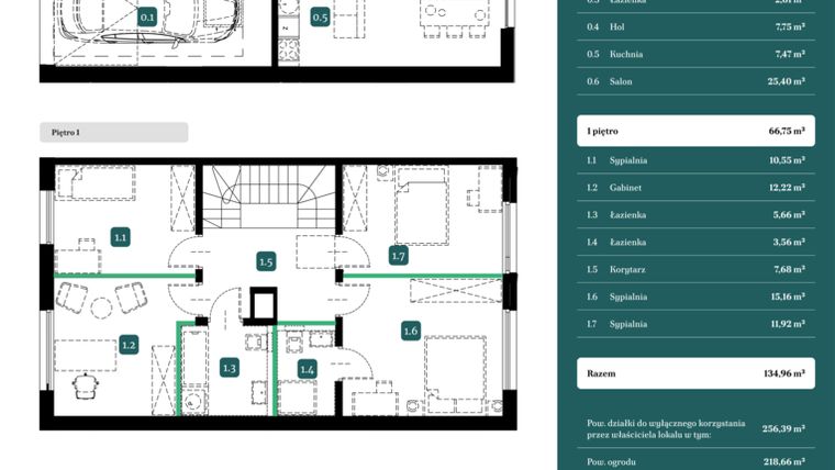 Rzut - Dom na sprzedaż 5 pokoi o powierzchni 134,96 m² - numer 4A w Spokojny Wilanów