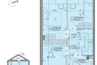 Rzut - Dom na sprzedaż 4 pokoje o powierzchni 82,62 m² - numer 103A w Nova Magdalenka 7 etap VII-VIII