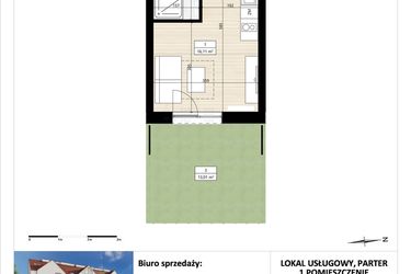 Rzut - Mieszkanie na sprzedaż 1 pokój o powierzchni 20,01 m² - numer B3/0/7 w Montano bud. B3 - apartamenty inwestycyjne