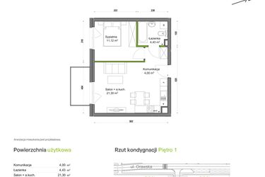 Rzut - Mieszkanie na sprzedaż 2 pokoje o powierzchni 40,85 m² - numer C2/E/04 w Orawska Vita