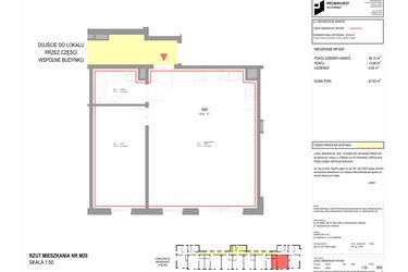 Rzut - Mieszkanie na sprzedaż 2 pokoje o powierzchni 57,62 m² - numer M20 w Pękowicka 96