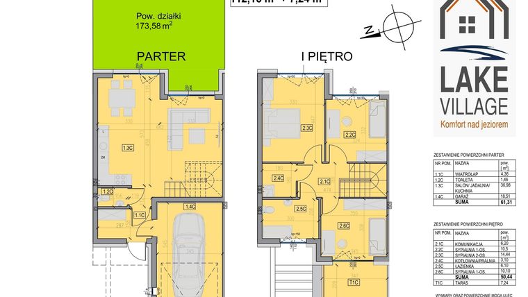 Rzut - Dom na sprzedaż 4 pokoje o powierzchni 112 m² - numer 18/2 w Lake Village etap V