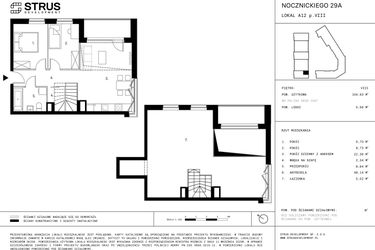 Rzut - Mieszkanie na sprzedaż 3 pokoje o powierzchni 104,33 m² - numer A12.P8 w Nocznickiego 29 bud. A