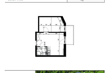 Rzut - Mieszkanie na sprzedaż 2 pokoje o powierzchni 34,95 m² - numer AB.2.043 w Nadolnik Compact Apartments etap III