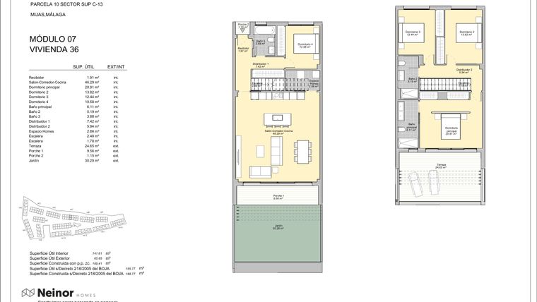 Rzut - Mieszkanie na sprzedaż 4 pokoje o powierzchni 141 m² - numer 7.36 w Evergreen Homes - Mijas