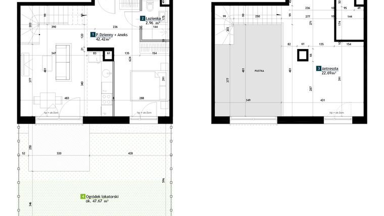 Rzut - Mieszkanie na sprzedaż 1 pokój o powierzchni 68,07 m² - numer BG0003 w Viva Cité
