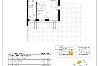Rzut - Mieszkanie na sprzedaż 2 pokoje o powierzchni 56,55 m² - numer 4A-0.2 w Gardenia Pogodno