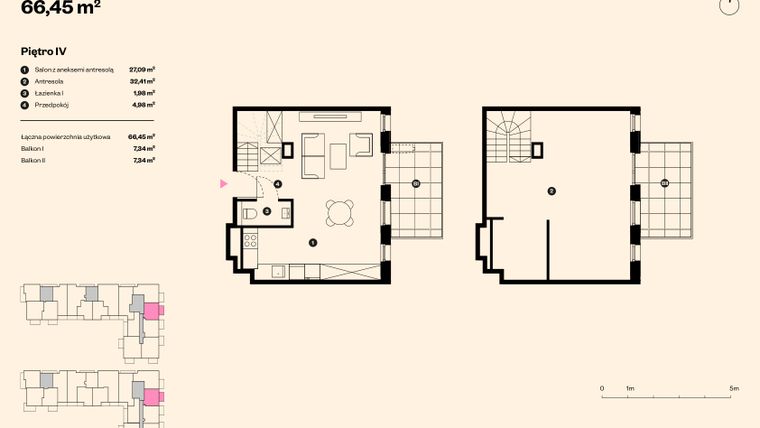 Rzut - Mieszkanie na sprzedaż 3 pokoje o powierzchni 66,45 m² - numer 31 w Sołtysowska