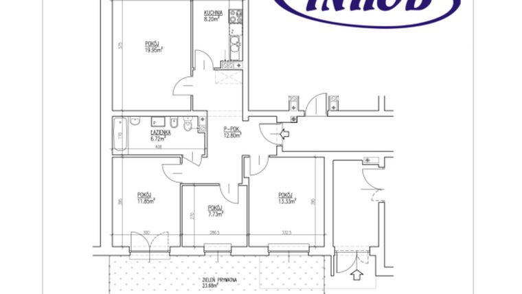 Rzut - Mieszkanie na sprzedaż 4 pokoje o powierzchni 80,58 m² - numer 29 w Północna 26