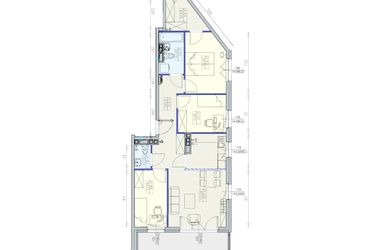Rzut - Mieszkanie na sprzedaż 4 pokoje o powierzchni 74,22 m² - numer K2 10/2/3/4k w Południk 17 - budynek K2