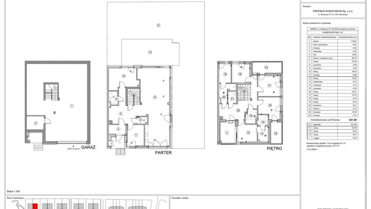 Rzut - Dom na sprzedaż 6 pokoi o powierzchni 341,09 m² - numer 25 w Gaia Park