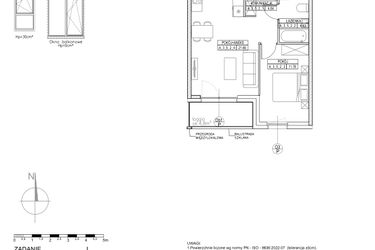 Rzut - Mieszkanie na sprzedaż 2 pokoje o powierzchni 42,71 m² - numer A.3.5.2 w Forma