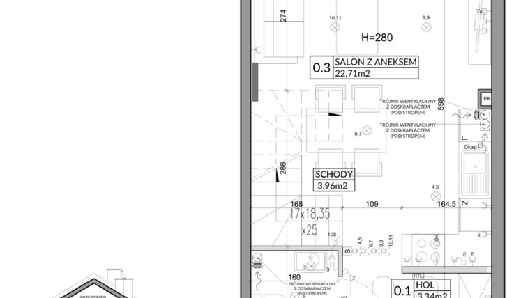 Rzut - Dom na sprzedaż 3 pokoje o powierzchni 65,83 m² - numer 15B w Nova Magdalenka 7