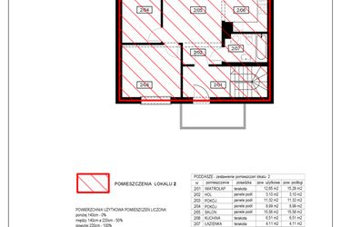 Rzut - Mieszkanie na sprzedaż 3 pokoje o powierzchni 64,87 m² - numer 9.1 w Osiedle Hallera