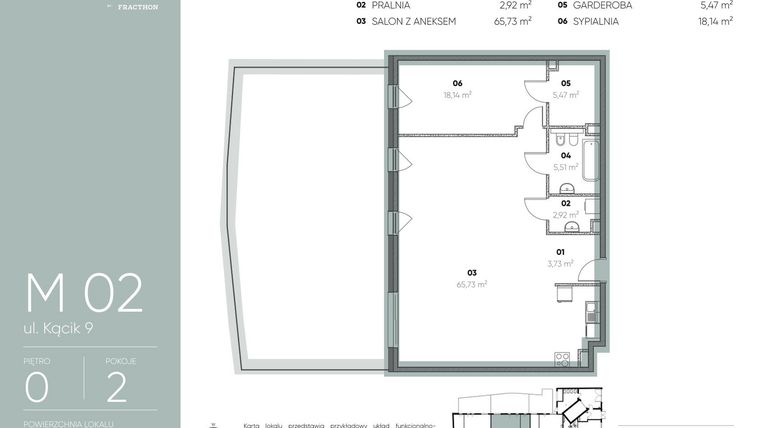 Rzut - Mieszkanie na sprzedaż 2 pokoje o powierzchni 101,5 m² - numer M.2 w Ja\nas