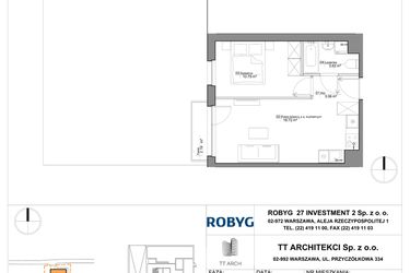 Rzut - Mieszkanie na sprzedaż 2 pokoje o powierzchni 36,19 m² - numer SU3/A/0/8 w Sady Ursynów III