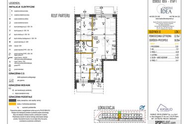 Rzut - Mieszkanie na sprzedaż 3 pokoje o powierzchni 53,7 m² - numer 8-L1 w Osiedle Idea etap I