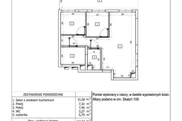Rzut - Mieszkanie na sprzedaż 3 pokoje o powierzchni 54,84 m² - numer 114 w Aquamarina Dąbki