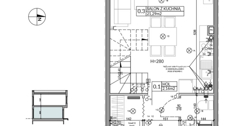 Rzut - Dom na sprzedaż 3 pokoje o powierzchni 62,16 m² - numer 14 w Boska Ksawerowska 2