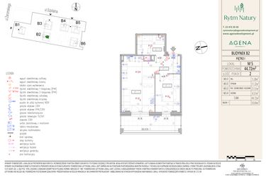 Rzut - Mieszkanie na sprzedaż 2 pokoje o powierzchni 44,72 m² - numer B2M5 w Rytm Natury