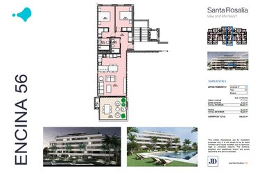 Rzut - Mieszkanie na sprzedaż 2 pokoje o powierzchni 77 m² - numer 10 w Santa Rosalía - Murcia