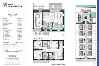 Rzut - Dom na sprzedaż 5 pokoi o powierzchni 136,76 m² - numer 15D w Park Domaszczyn 2 - etap 5