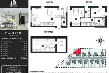 Rzut - Dom na sprzedaż 6 pokoi o powierzchni 97,05 m² - numer 16 w Osiedle Pomorska 461