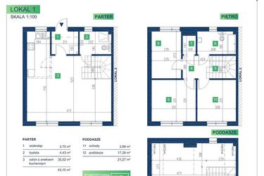 Rzut - Dom na sprzedaż 5 pokoi o powierzchni 110,5 m² - numer 1 w Vista Forest Stabłowice