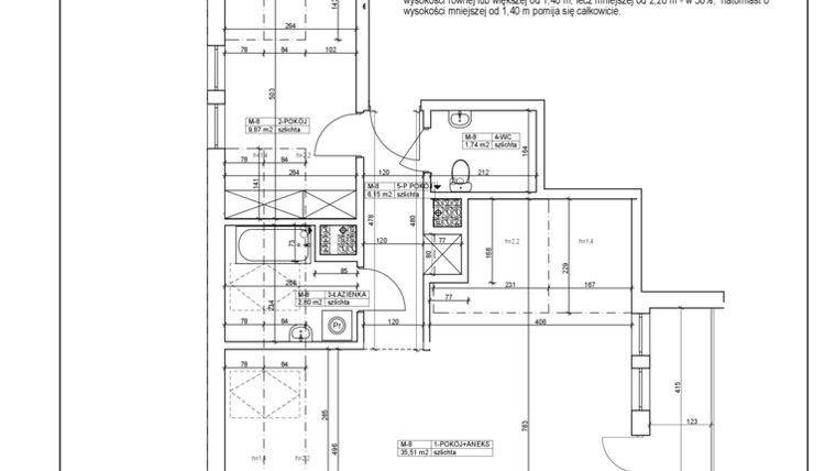 Rzut - Mieszkanie na sprzedaż 2 pokoje o powierzchni 56,07 m² - numer 8 w Bydgoska 19