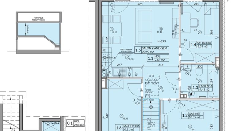 Rzut - Mieszkanie na sprzedaż 4 pokoje o powierzchni 62,57 m² - numer 62B w Domy na Witosa etap 2A i 2B