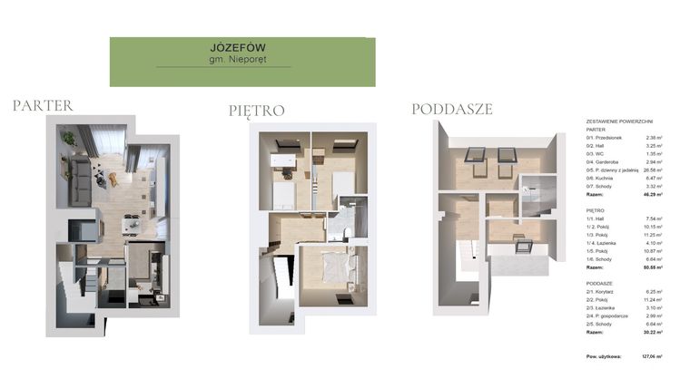 Rzut - Dom na sprzedaż 5 pokoi o powierzchni 127 m² - numer 2.1 w Osiedle Józefów