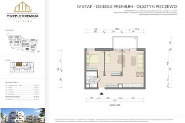 Rzut - Mieszkanie na sprzedaż 3 pokoje o powierzchni 51,36 m² - numer B3.14 w Osiedle Premium etap IV