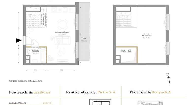 Rzut - Mieszkanie na sprzedaż 1 pokój o powierzchni 57,12 m² - numer A/63 w Królowej Jadwigi