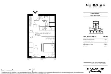 Rzut - Mieszkanie na sprzedaż 2 pokoje o powierzchni 31,06 m² - numer 510 w Chronos