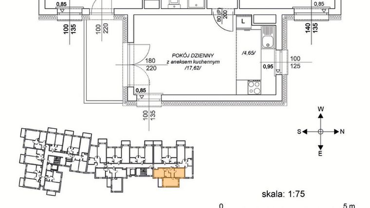 Rzut - Mieszkanie na sprzedaż 3 pokoje o powierzchni 54,99 m² - numer M21 w Osiedle Mała Dziesiąta etap II