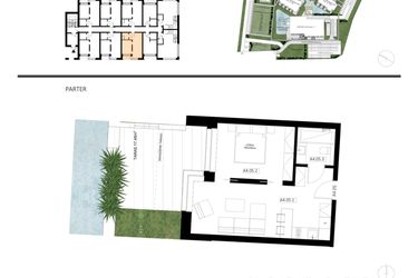 Rzut - Mieszkanie na sprzedaż 2 pokoje o powierzchni 39,4 m² - numer A4.05 w Apartamenty Dźwirzyno